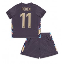 England Phil Foden #11 Bortedraktsett Barn EM 2024 Kortermet (+ korte bukser)